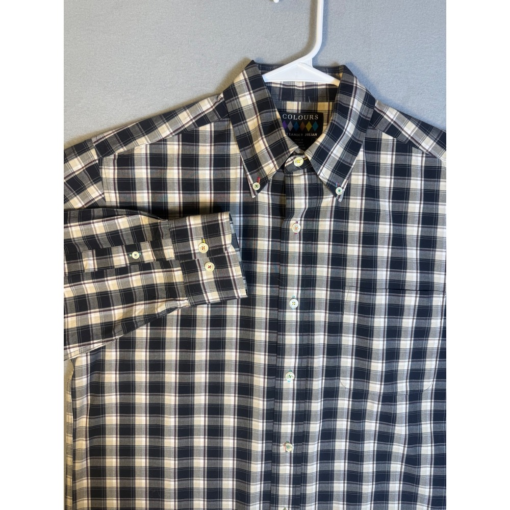 Colours by Alexander Julian Men 
Plaid Button Down Shirt Long Sleeve
100% Cotton